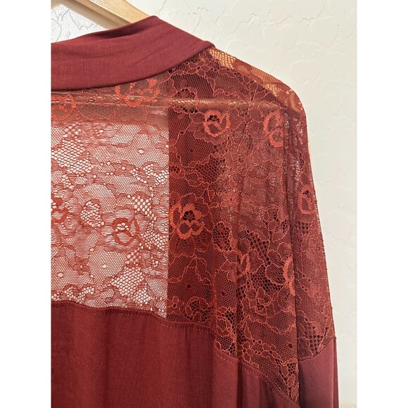 Torrid Womans Knit Open Front Lace Cardigan Size 2X Boho Western Beachy Floral - Picture 9 of 13